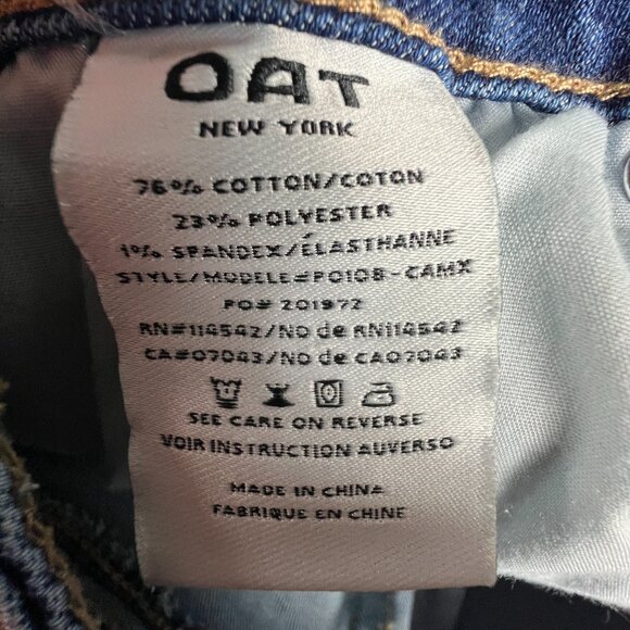 Oat New York Jeans Women's 29x27* Mid Rise Straight Crop Blue Faded Denim Tag 28 - Picture 7 of 16